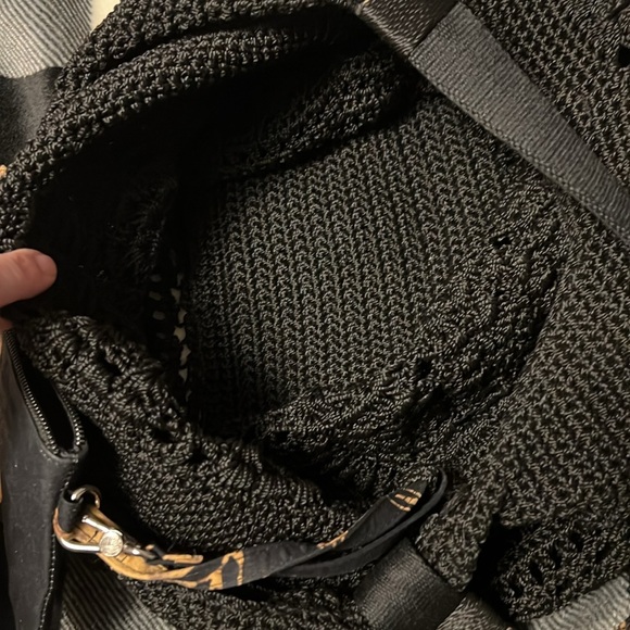 EUC The Sak McClaren Crochet Tote Purse with attached wristlet. Black. - Picture 14 of 17